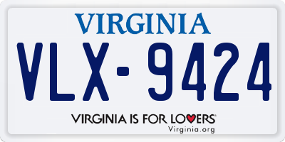 VA license plate VLX9424