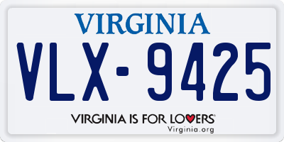 VA license plate VLX9425