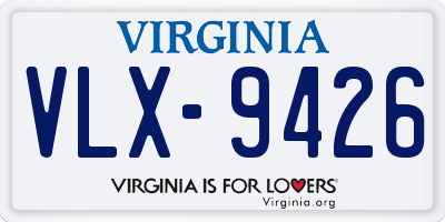 VA license plate VLX9426