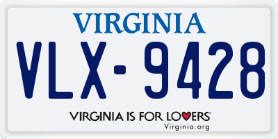 VA license plate VLX9428