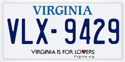 VA license plate VLX9429
