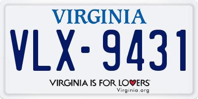 VA license plate VLX9431