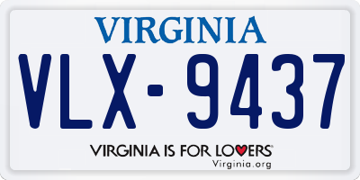 VA license plate VLX9437