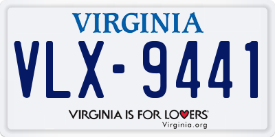 VA license plate VLX9441