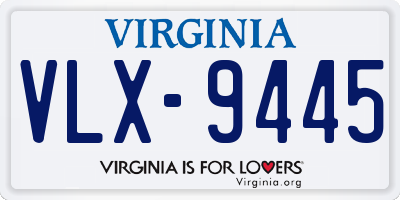 VA license plate VLX9445