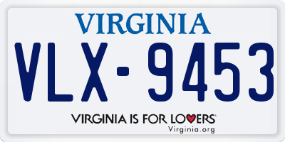 VA license plate VLX9453