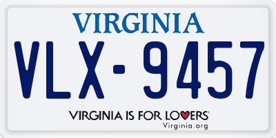 VA license plate VLX9457