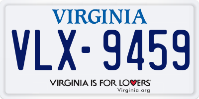 VA license plate VLX9459