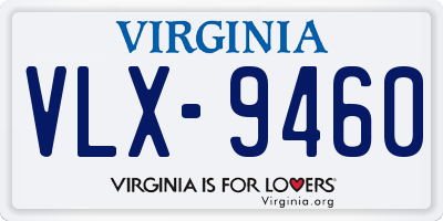 VA license plate VLX9460