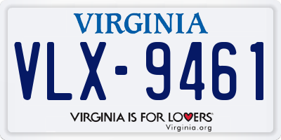 VA license plate VLX9461