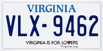 VA license plate VLX9462