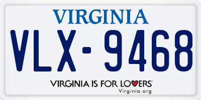 VA license plate VLX9468