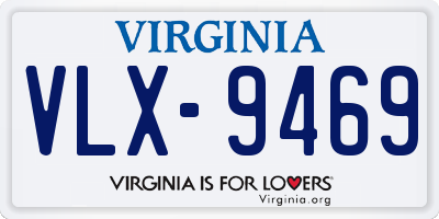 VA license plate VLX9469