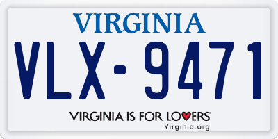 VA license plate VLX9471