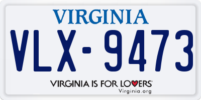 VA license plate VLX9473