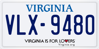 VA license plate VLX9480