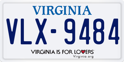 VA license plate VLX9484