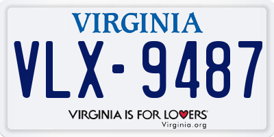 VA license plate VLX9487