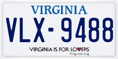 VA license plate VLX9488