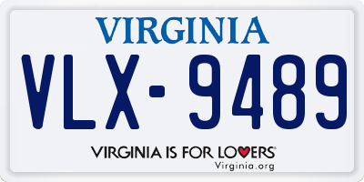 VA license plate VLX9489