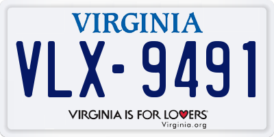 VA license plate VLX9491