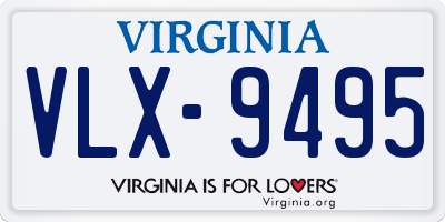 VA license plate VLX9495