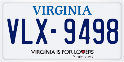 VA license plate VLX9498