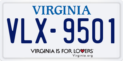 VA license plate VLX9501