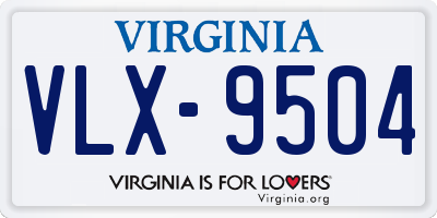 VA license plate VLX9504