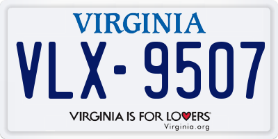 VA license plate VLX9507