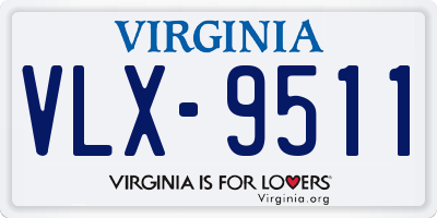 VA license plate VLX9511