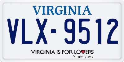 VA license plate VLX9512