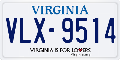 VA license plate VLX9514