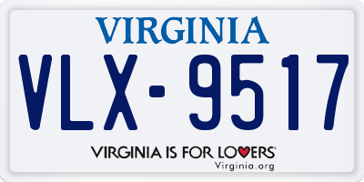 VA license plate VLX9517