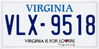 VA license plate VLX9518