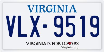 VA license plate VLX9519