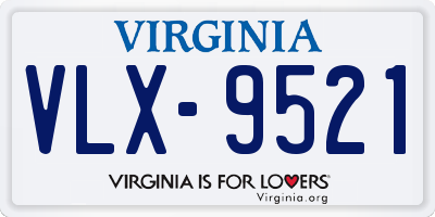 VA license plate VLX9521