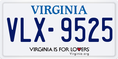 VA license plate VLX9525