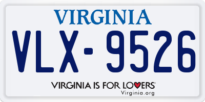 VA license plate VLX9526