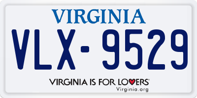 VA license plate VLX9529