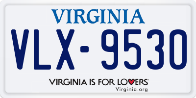 VA license plate VLX9530