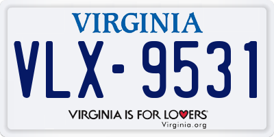 VA license plate VLX9531