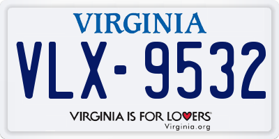 VA license plate VLX9532