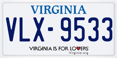 VA license plate VLX9533