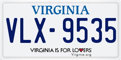 VA license plate VLX9535