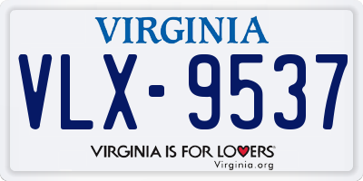VA license plate VLX9537