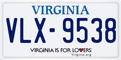 VA license plate VLX9538