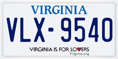 VA license plate VLX9540