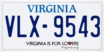 VA license plate VLX9543