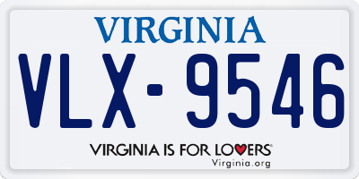 VA license plate VLX9546